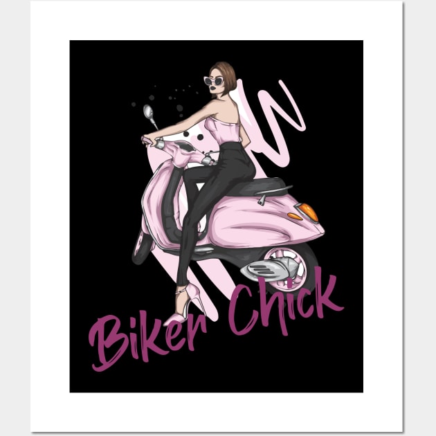 Biker Chick - Let's Ride With Style. Wall Art by FSU Originals 